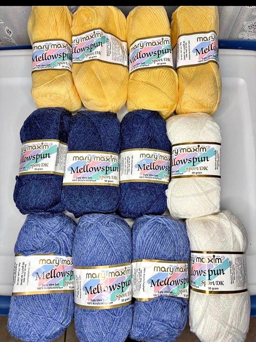 Mary Maxim Mellowspun Sport/DK Yarn Acrylic Yarn Lot